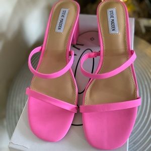 Steve Madden ‘Issy’ Neon Pink Strappy Sandals